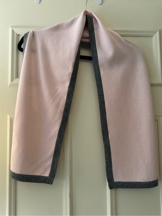 White + Warren Accessories - White + Warren Pink Scarf with Gray Trim